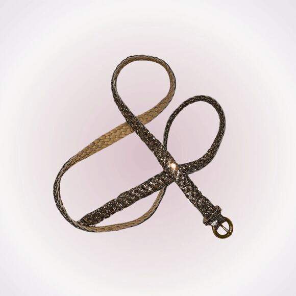 Gold woven adjustable belt | Sz OS - Picture 1 of 3